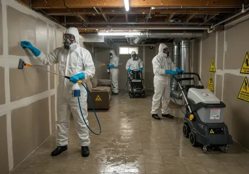 Basement Moisture Removal and Structural Drying process in Idyllwild-Pine Cove, CA